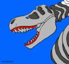 Dibujo Esqueleto tiranosaurio rex pintado por roberto