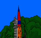 Dibujo Lanzamiento cohete pintado por LUIGI