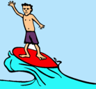 Dibujo Surfista pintado por caro