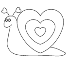 Dibujo Caracol corazón pintado por k