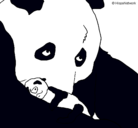 Dibujo Oso panda con su cria pintado por Camila