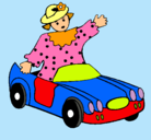 Dibujo Muñeca en coche descapotable pintado por ari55
