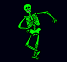Dibujo Esqueleto contento pintado por julieta