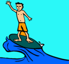 Dibujo Surfista pintado por majo