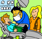 Dibujo Niño en el dentista pintado por dentistaenelsillon