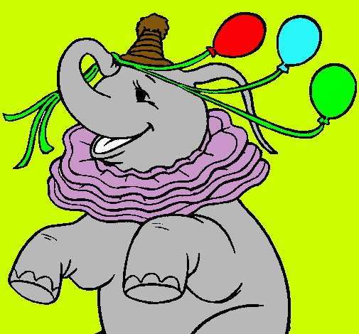 Elefante con 3 globos