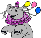 Dibujo Elefante con 3 globos pintado por marlen