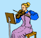 Dibujo Dama violinista pintado por yamila