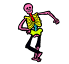 Dibujo Esqueleto contento pintado por esqueleto
