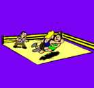 Dibujo Lucha en el ring pintado por jorge