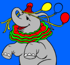 Dibujo Elefante con 3 globos pintado por javilopez