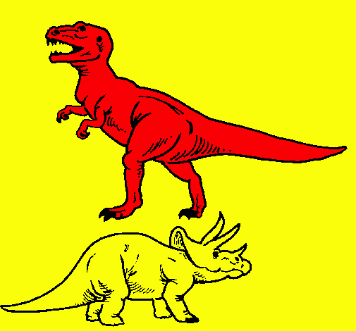 Triceratops y tiranosaurios rex