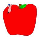 Dibujo Gusano en la fruta pintado por Diana