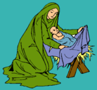 Dibujo Nacimiento del niño Jesús pintado por rafa