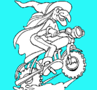 Dibujo Bruja en moto pintado por Eduardo2