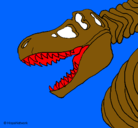 Dibujo Esqueleto tiranosaurio rex pintado por joakolpy
