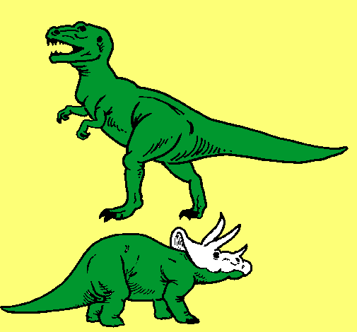 Triceratops y tiranosaurios rex