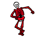 Dibujo Esqueleto contento pintado por emi