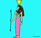 Dibujo Hathor pintado por paula