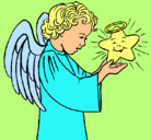 Dibujo Ángel y estrella pintado por michelle