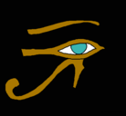 Dibujo Ojo Horus pintado por JB