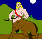 Dibujo Centauro con arco pintado por wolbering