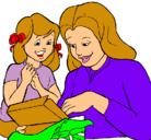 Dibujo Madre e hija pintado por yasmina