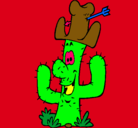 Dibujo Cactus con sombrero pintado por david