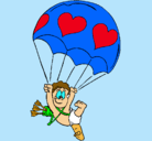 Dibujo Cupido en paracaídas pintado por jasmin