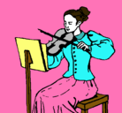 Dibujo Dama violinista pintado por yesica