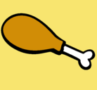 Dibujo Muslito de pollo pintado por fei