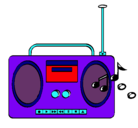 Dibujo Radio cassette 2 pintado por cistina