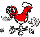 Dibujo Veletas y gallo pintado por lalita