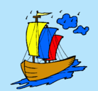 Dibujo Barco velero pintado por sherly