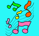 Dibujo Notas en la escala musical pintado por albitaytayta