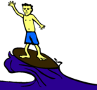 Dibujo Surfista pintado por tadeo