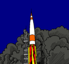 Dibujo Lanzamiento cohete pintado por sez