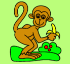 Dibujo Mono pintado por francisca