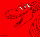 Dibujo Esqueleto tiranosaurio rex pintado por robert