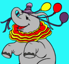 Dibujo Elefante con 3 globos pintado por kevin