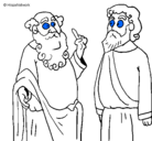 Dibujo Sócrates y Platón pintado por Platon