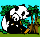 Dibujo Mama panda pintado por vanesa