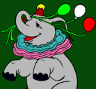 Dibujo Elefante con 3 globos pintado por tor