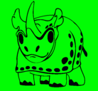 Dibujo Rinoceronte pintado por lllllllllll