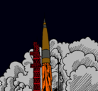 Dibujo Lanzamiento cohete pintado por triplej