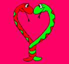 Dibujo Serpientes enamoradas pintado por aidaatxxuuu