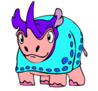 Dibujo Rinoceronte pintado por tomy