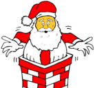 Dibujo Papa Noel en la chimenea pintado por Juan