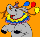Dibujo Elefante con 3 globos pintado por alexandramaria