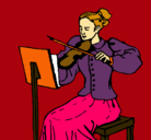 Dibujo Dama violinista pintado por paolavalentinagonzales